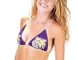 NCAA Women?s LSU Tigers Coach?s Favorite Triangle String Bikini Top, Purple, Extra Large