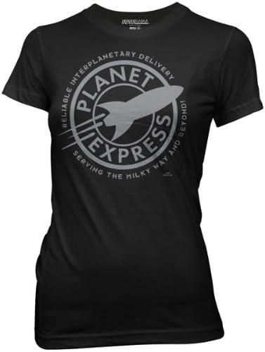 Futurama Planet Express Juniors T-shirt (Extra Large, Black)