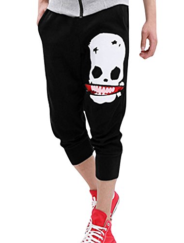 Allegra k men stretchy waist zipper decor casual capris…