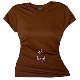 Flirty Diva Tees Woman's SoftStyle T-Shirt-Oh Boy-Brown-White