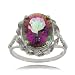 Mystic Fire Topaz Ring in Detailed Sterling Silver NEW