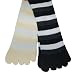 Gravity Funky Stripes Toe Socks (One Size Fits Most) - 2 Pack