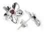 Sterling Silver And Garnet Flower Earrings by Zina