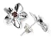 Sterling Silver and Garnet Flower Earrings by Zina