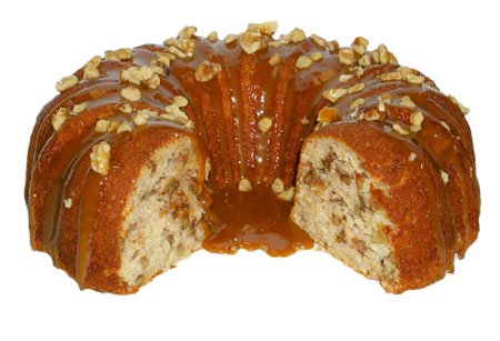 Sugar Free, Flour Free Gluten Free Banana Walnut Caramel Cake by A Bountiful Harvest