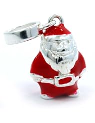 .925 Sterling Silver " Santa Clause Christmas Dangle " Charm Bead Compatible with Pandora Chamilia Kay Troll Bracelet
