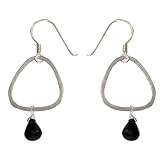 Bijouterie en ligne - Pierres semi pr�cieuses Onyx attach�es sur anneau en Argent massif - Pour oreilles perc�es - Boucles d'oreilles artisanales - Cadeau de valentinpar ShalinIndia