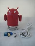 Android Robot Style USB Rechargeable FM/MP3 Player w/ Stereo Speaker, Micro SD & TF Card input, 3.5mm headphone; Color : Red With 4GB TF Flash Memory Card and USB SD Card Reader / Writer