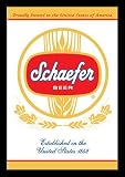 Schaefer Beer Label (Retro) Black Wood-Mounted Art Poster Print - 24 X 36