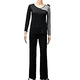 Great Value Yoga Clothing Female Long Sleeve Yoga Clothing Suit Size M Gray and Black
