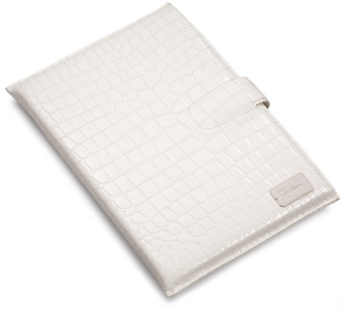 Cole Haan Hand-Stained Patent Crocodile Print Kindle DX Sleeve (Fits 9.7 Display, Latest Generation Kindle DX), White