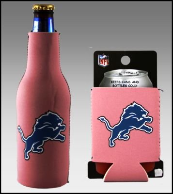 SET OF 2 DETROIT LIONS PINK WOMENS KOOZIE COOZIE
