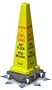 Hurricone Cordless Wet Floor Drying System with 36" Bi-Lingual Safety Yellow Caution Cone with Pictogram; Battery Operated; Helps Prevent Slips and Falls in the workplace and protects employees, customers and employers by drying wet surface in any setting such as restaurants, hotels, airports, office lobbies, hallways, restrooms, and kitchens.