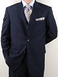 ~Special Offer~New Mario Italian 3 button Men Suits Virgin Wool 140s~highest Quality in 6 Patterns & Colors~Navy Stripe