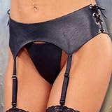 Unique Leather Lace Up Garterbelt Adjustable Back and Garters One Size Shown with Y2L-2-100 G-String