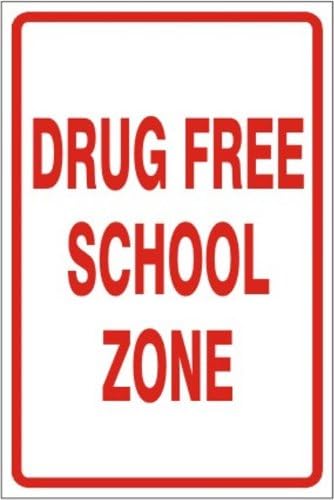 DRUG FREE SCHOOL ZONE Safety Sign 12" x 18" Diamond Grade Yellow Green Prismatic Reflective Aluminum TA-15217