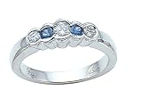 0.45 cttw Genuine Sapphire Anniversary Ring / Band - Platinum LIFETIME WARRANTY