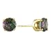 Round Mystic Topaz Stud Earrings in 14K Yellow Gold