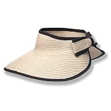 San Diego Hat Company UPF 50+ Roll-up Wide Brim Sun Visor with Bow - Ultra Braid
