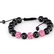 Pink Crystal Shamballa Bracelet Unisex