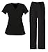 G Med Women's Mock Wrap Missy Scrub Top and Pant 2 PC Sets