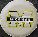 University of Michigan Go Blue White tire cover, Size SMALL