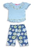 Jeanie Bleu - Infant Baby Girls Short Sleeved Pant Set, Blue, Green