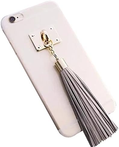 iPhone 5 case, Dealzip limited® Transparent Soft TPU With Stylish Metal Buckle Pendant Tassels Case Cover for Apple iPhone 5 (Gray)