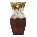Ceramic Vase - Brown/ White (12")