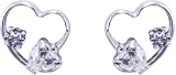 Designers Selection (デザイナーズセレクション) ピアス K10 ホワイトゴールド アクアマリン キュービック キャッチ式