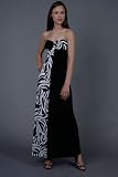 Strapless Black and White Print Dresses by Mary L Couture