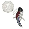 Silvertone Pelican Rhinestone Bird Brooch Pin