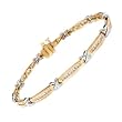 Bracelet With 1.05ctw Genuine Clean Diamonds in 14K Two tone Gold. Total item weight 12.0g Length 7.25in