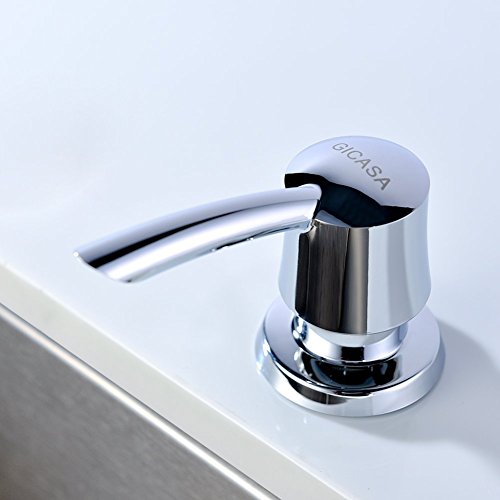 GICASA Bathroom Kitchen Sink Built In Soap Dispenser Polished Chrome