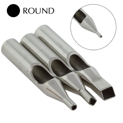 9 Round Tip Professional Grade Stainless Steel Tattoo Tips