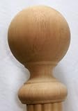Unfinished Ball Wood Finial for a 1-3/8" dowel rod - 2/pack [CAPITOL CITY LUMBER]