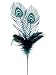 25" Regal Peacock Feather, Glitter and Faux Jewel Christmas Floral Spray