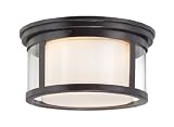 Quoizel WLS1613PN Wilson 2-Light 13-Inch Flush Mount Light, Palladian Bronze