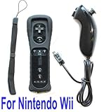 Black Remote and Nunchuck Controller for Wii + Protective Silicone Case!