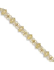 14k Yellow Gold & Rhodium D/C Fancy Bracelet