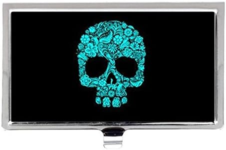 Sugar Skull Custom Unique Image Metal Stainless Steel Pocket Business Name Credit ID Card Case Box Holder