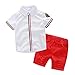 1Set 2017 Summer Children clothing Baby Boys T-shirts+Shorts Pants Clothes (Age:3-4Y, White)