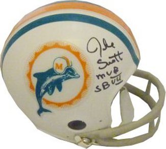 Jake Scott signed Miami Dolphins TB 2bar Mini Helmet