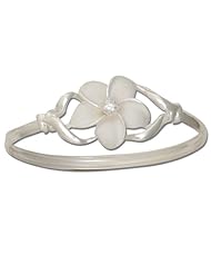 Sterling Silver Hawaiian Single Plumeria Bangle