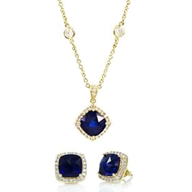 Gift Set: Rocio's Synthetic Sapphire Jewelry Set by Emitations