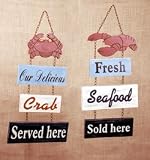 Hanging Wooden CRAB SERVED HERE plaque SIGN restaurant