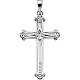 Platinum Cross Pendant - 25.00x16.00mm