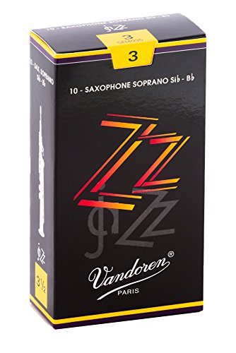 Vandoren SR403 Soprano Sax ZZ Reeds Strength 3; Box of 10