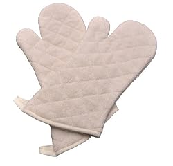 Terry Oven Mitts Commercial Grade 2-Pack Color Cream
