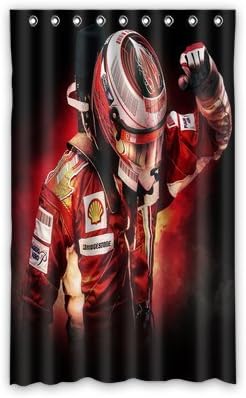 Daniellestore Sports Ferrari Formula One Sport Cars Kimi Raikonnen Window Treatment Thermal Insulated Solid Grommet Blackout Curtains/Drapes for Bedroom (1 Panel,52x84 inches)